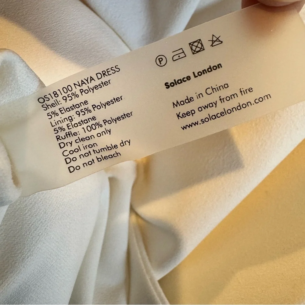 Solace London Naya Ruffle Dress In Cream - Picture 8 of 9